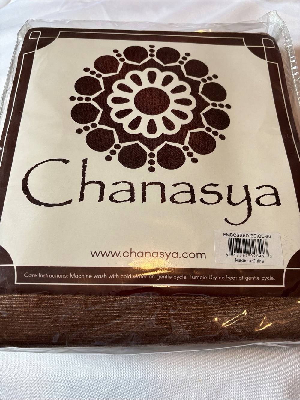Chanasya Embossed Solid Textured Room Darkening Curtains: Beige 52 x 96